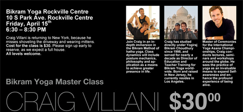 Master Class without Seminar with Craig Villani