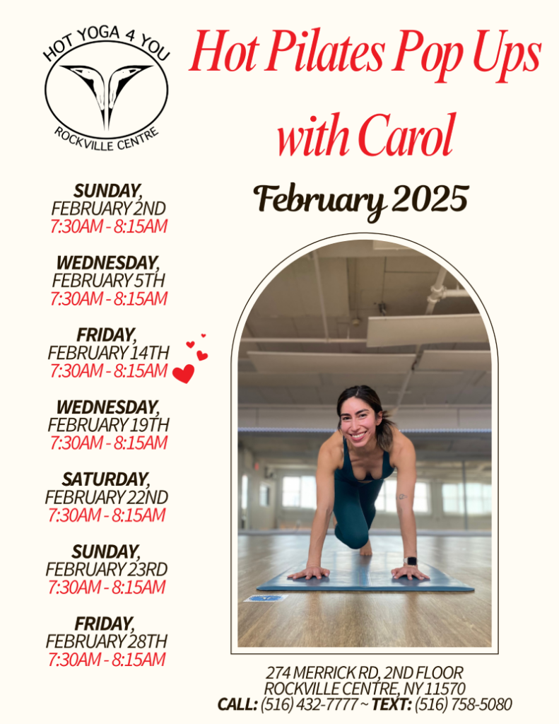 Hot Yoga 4 You RVC - February 2nd Updated Hot Pilates Pop Ups Feb